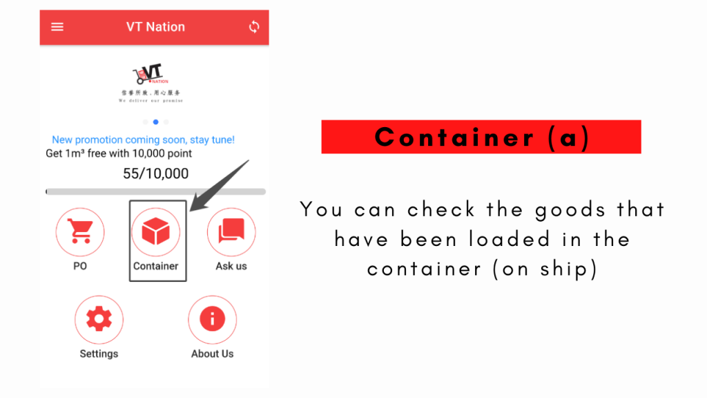 Checking the goods in the container