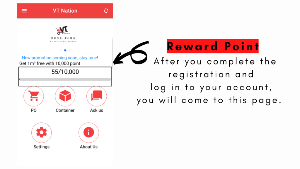 Reward points in the VT app